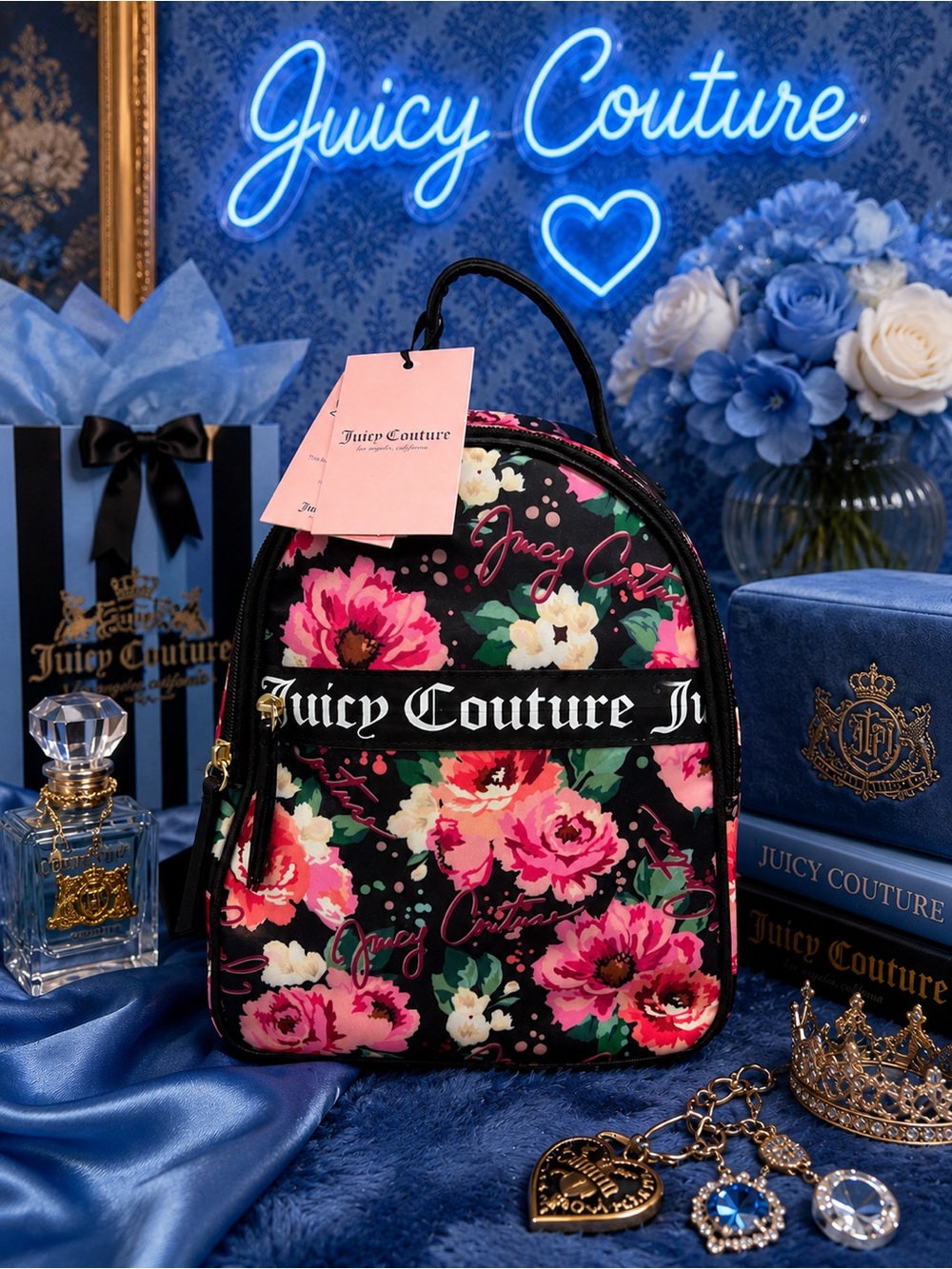 Juicy couture our zips say it all backpack purse